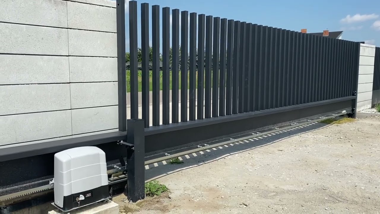 SZYBKI bezszczotkowy napęd do bramy przesuwnej (ładna nowoczesna brama) BARTOREX KONIN ROGER BG30 HS