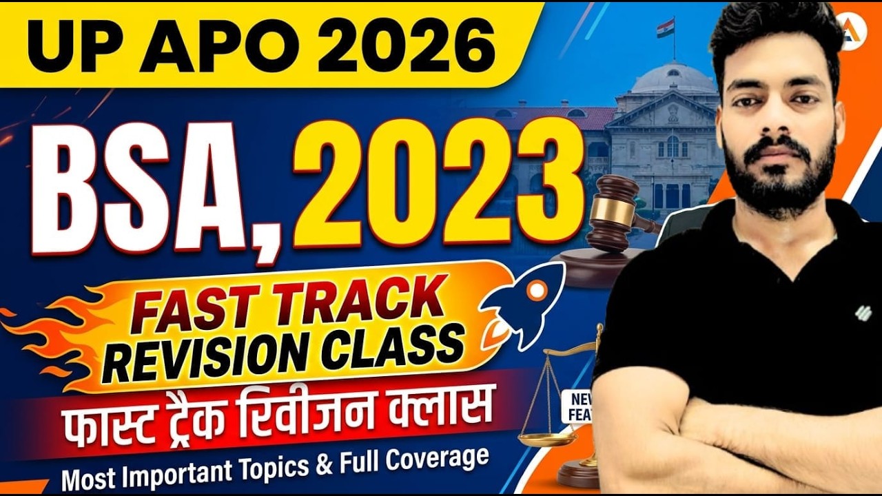 BSA 2023  ONESHOT For UP APO || BSA Fast Track Revision ||  Adv. Govind Mishra || #upapo  #apo