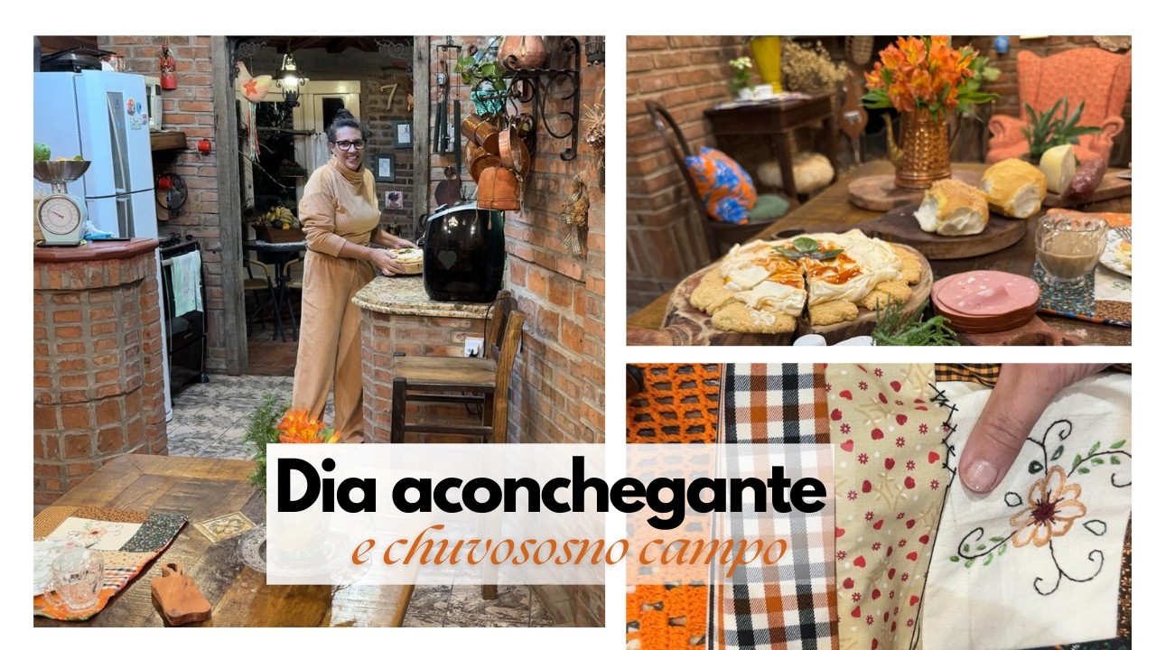 Bordados e uma receita divina de pizza com geleia de butiá 