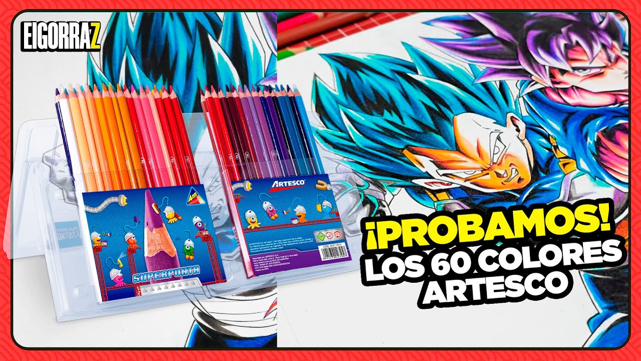 ARTESCO COLORES X 60 | COMO DIBUJAR A VEGETA SSJ GOD SS DRAGONBALLLEGENDS| ELGORRAZ