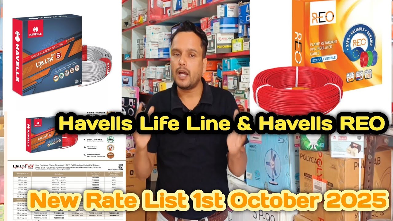 Havells Life line Wire Price 2025 | Havells REO Wire New Rate List | Copper Wire Price Update