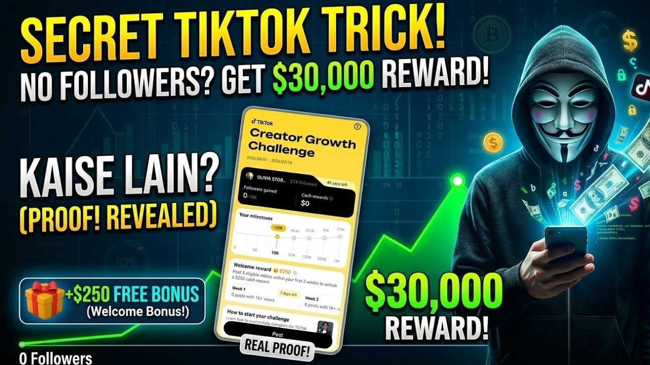 💰𝗧𝗶𝗸𝗧𝗼𝗸 𝗖𝗿𝗲𝗮𝘁𝗼𝗿 𝗚𝗿𝗼𝘄𝘁𝗵 𝗖𝗵𝗮𝗹𝗹𝗲𝗻𝗴𝗲 𝟮𝟬𝟮𝟲 | 𝗨𝗽 𝘁𝗼 $𝟯𝟬,𝟬𝟬𝟬 𝗥𝗲𝘄𝗮𝗿𝗱  $𝟮𝟱𝟬 𝗝𝗼𝗶𝗻𝗶𝗻𝗴 | 𝗭𝗲𝗿𝗼 𝗙𝗼𝗹𝗹𝗼𝘄𝗲𝗿 𝗘𝗮𝗿𝗻𝗶𝗻𝗴 🔥