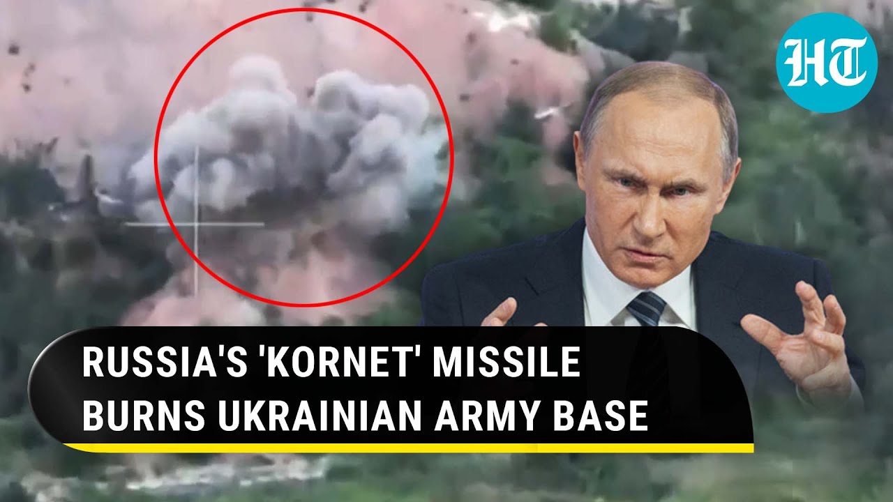 Russia Blows Up Ukrainian Army Base To Bits; Dramatic 'Kornet' Missile Strike Caught on Camera