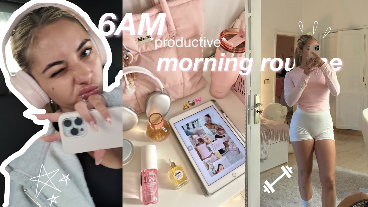 ☁️6am *productive* morning routine 🎧 {gym, THAT girl inspo, compras, organización...} ⭐️
