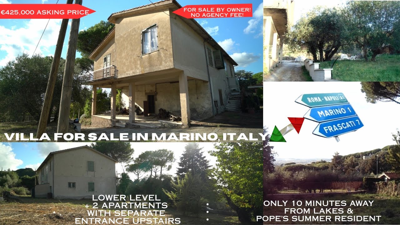 VILLA for sale in MARINO, ROME 🇮🇹! Gated, Private Entrance, HUGH Land, Olive Trees. #italianproperty