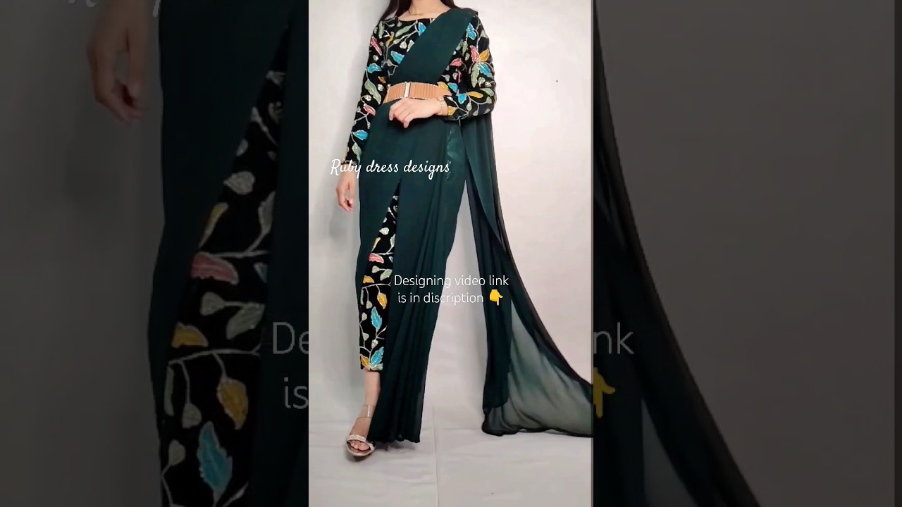new style saree/ ready made style saree/ party wear saree /ruby dress designs shorts
