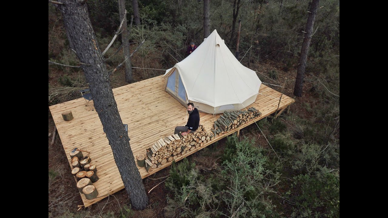 Ormana Platform kurup Glamping Çadırı koydum!