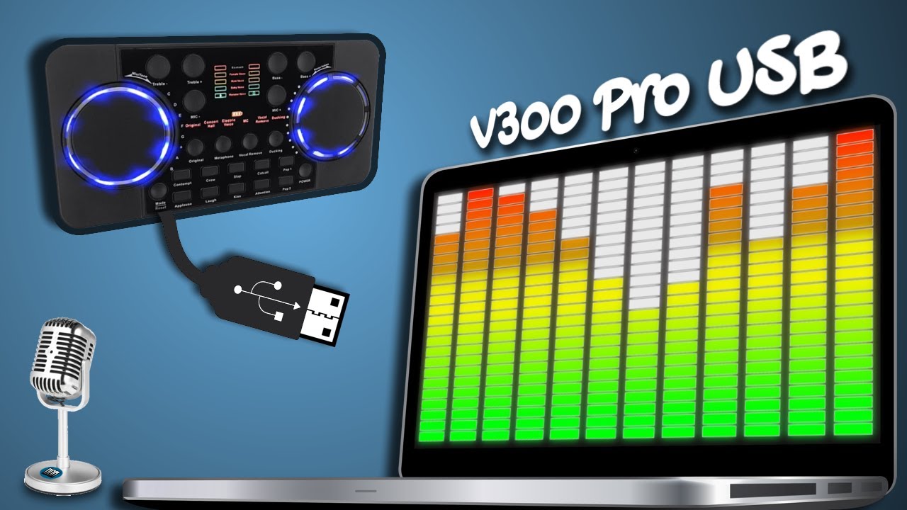 V300 Pro Mobile Live Sound Card via USB ligada direto ao PC / Notebook, Teste de Qualidade do Áudio