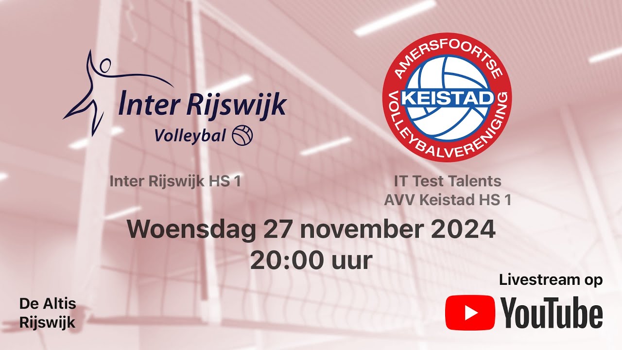 Inter Rijswijk HS 1 - AVV Keistad HS 1, Volleybal Nationale Beker Heren 3e Ronde