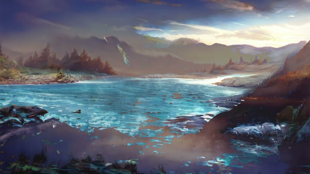 Amethyst Dragon Lair  | 1 Hour | Enchanted Lake Ambience | D&D Sounds