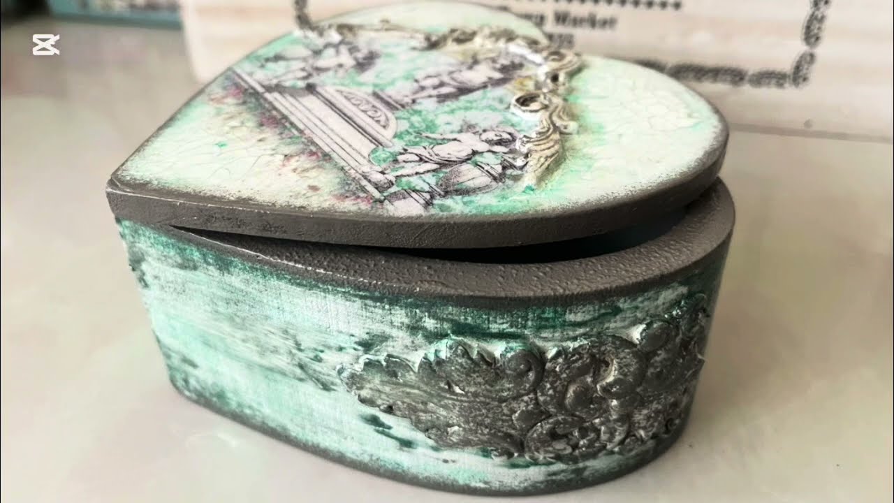 Elegant Vintage Heart Box 💗 Easy Decoupage DIY Project #decoupage #vintagedecor #diy #декупаж #art 