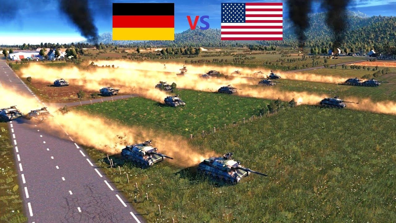 50,000 GERMAN ARMY vs 50,000 US ARMY - WARNO BATTLE SIMULATOR