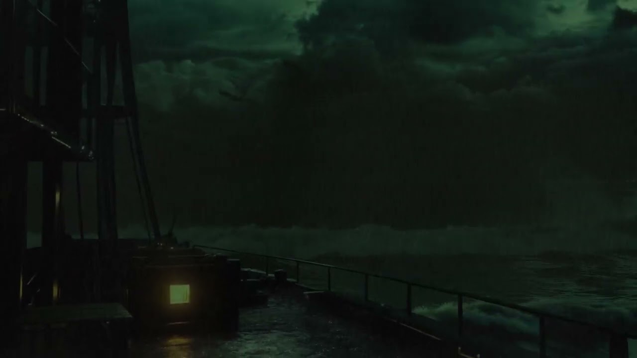 🌧️🌊🏴‍☠️ Midnight Storm from the Bow of a Pirate Ship | Ocean Rain ASMR