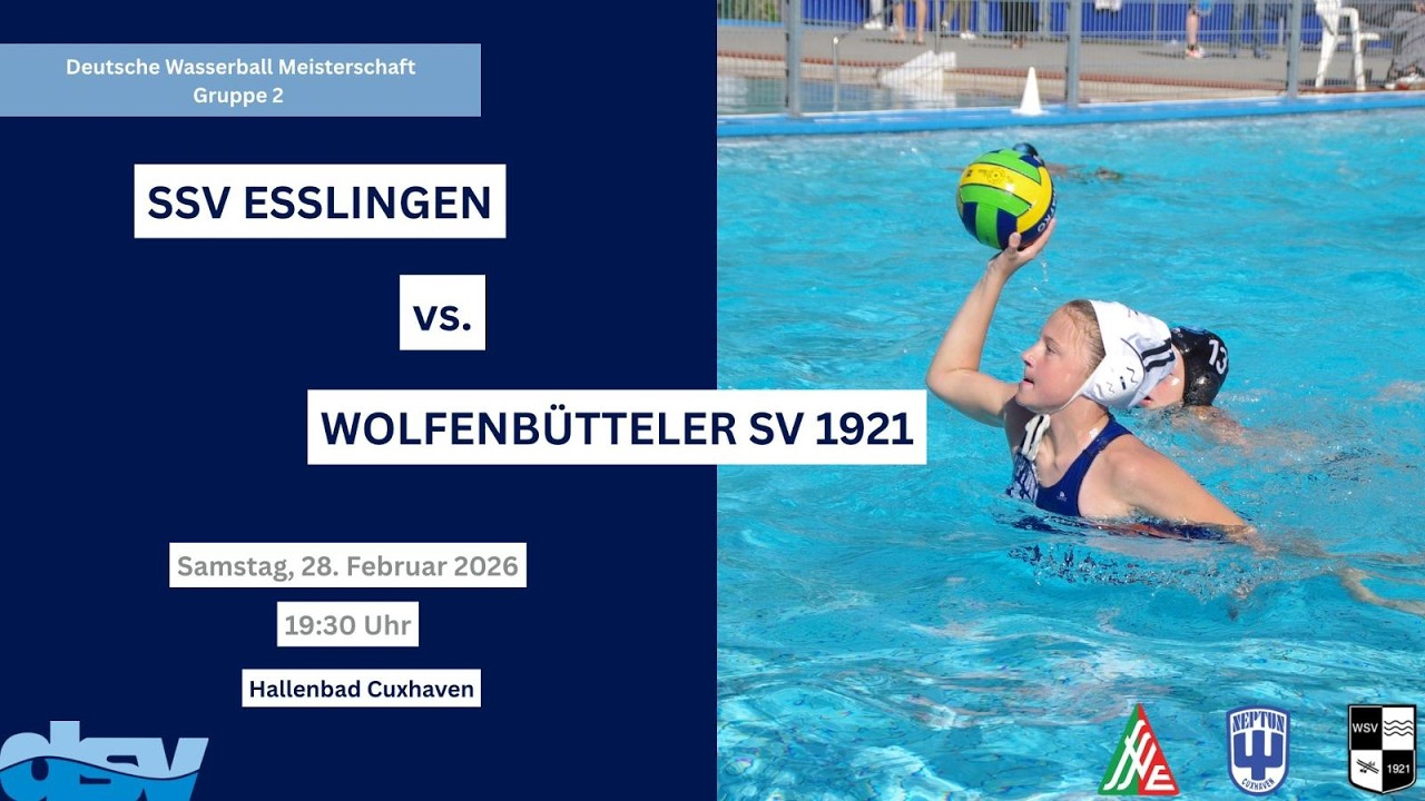 Wasserball Live: SSV Esslingen vs. Wolfenbütteler SV 1921 | U16 Deutsche Meisterschaft