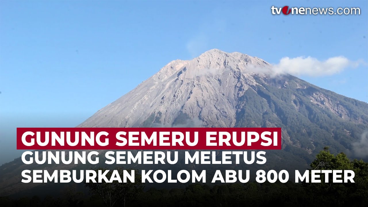 Detik-detik Gunung Semeru Kembali Erupsi, Luncurkan Kolom Abu Setinggi 800 Meter | OneNews Update