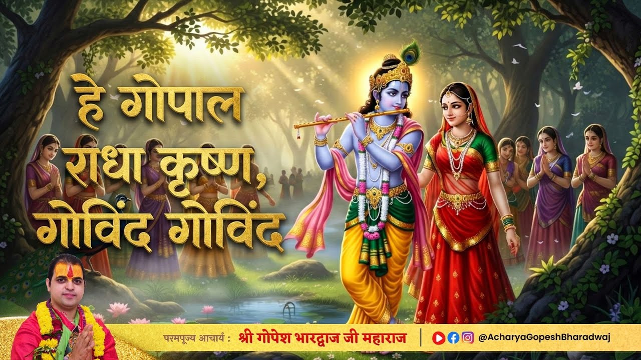 हे गोपाल राधा कृष्ण गोविंद गोविंद | भक्तिमय श्रीकृष्ण भजन | आचार्य श्री गोपेश भारद्वाज जी