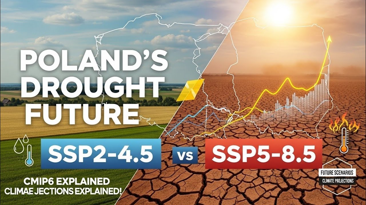 Будущее засухи в Польше: SSP2-4.5 против SSP5-8.5 | Климатические прогнозы CMIP6: объяснение!