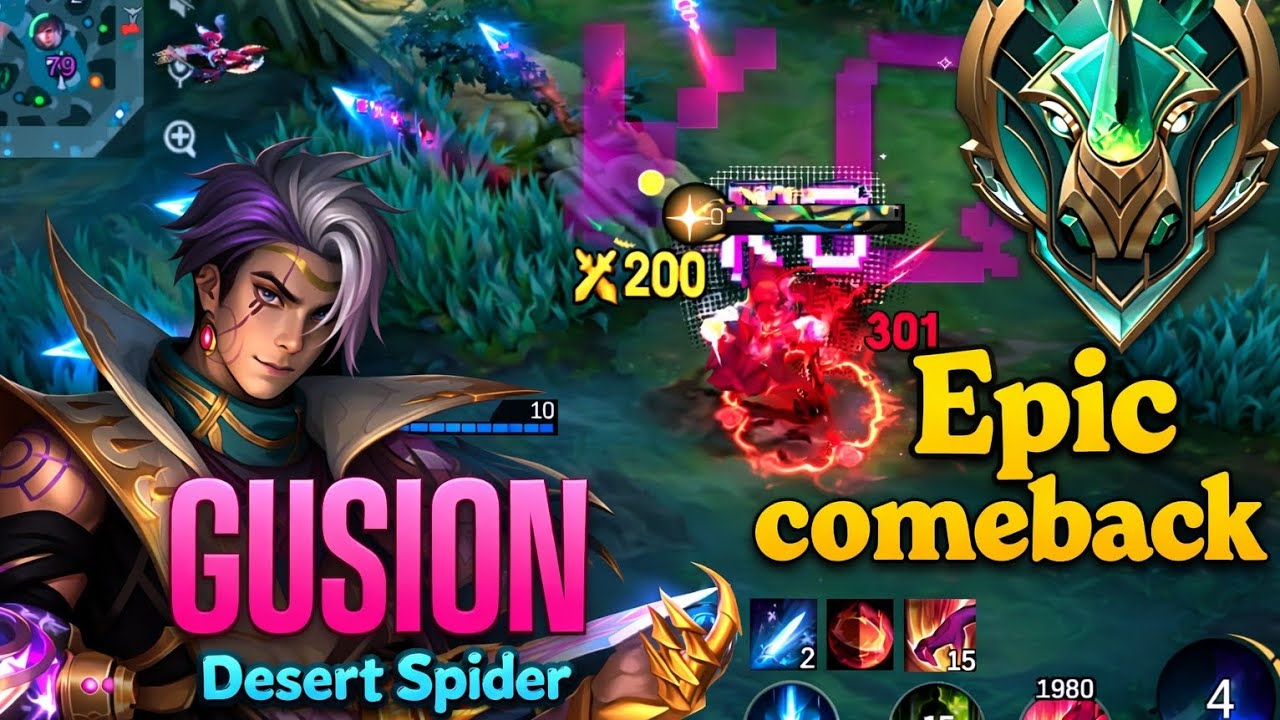 Unstoppable Gusion Desert Spider 🕷️ Epic Comeback😱 Match with Instant Kill | Moba Legends 5v5 