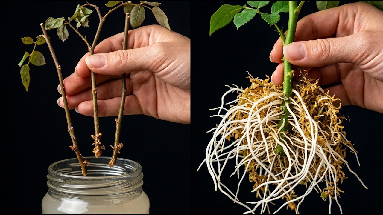 Nobody Told You This! ROSE Cuttings Grow Like Magic in Ginger Water