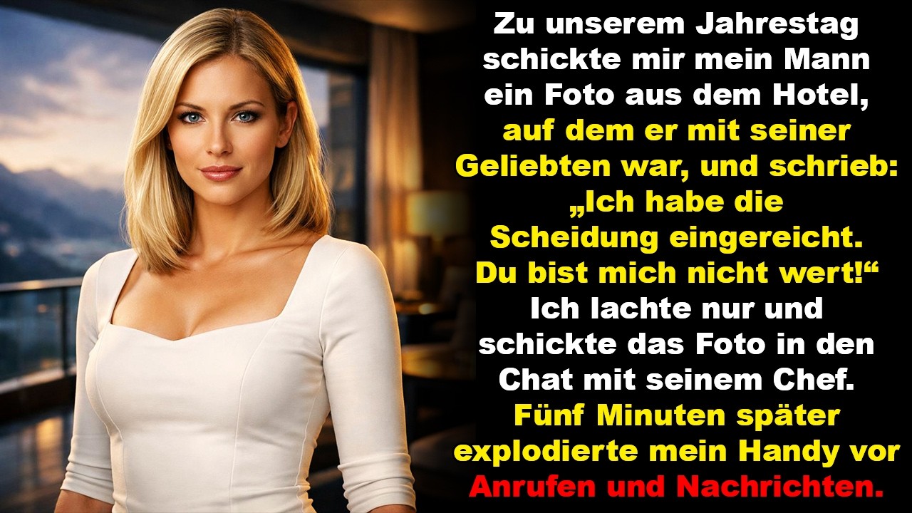 Zum Jahrestag schickte er mir ein Hotelfoto mit seiner Geliebten – „Du bist mich nicht wert!“