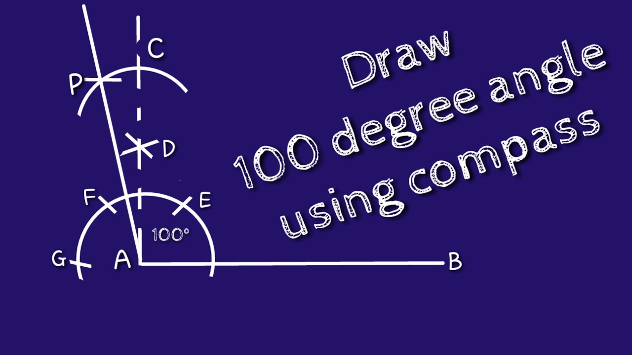 How to draw 100 degree angle with compass.construct 100 degree angle. shsirclasses.