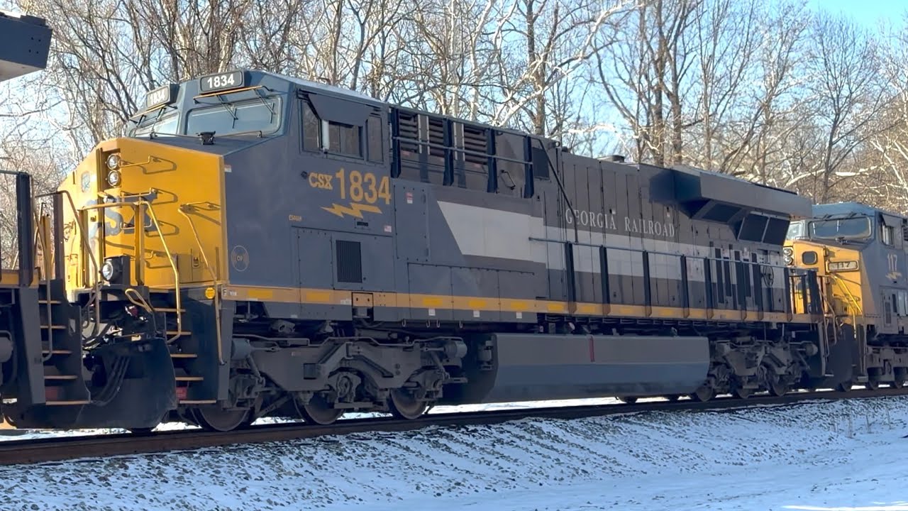 CSX Coal Train with Georgia Heritage Unit | Mount Airy MD 1/22/2026 
