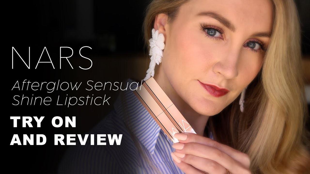 NARS Afterglow Sensual Shine Lipstick - TURNED ON & DEVOTION TRY ON AND REVIEW