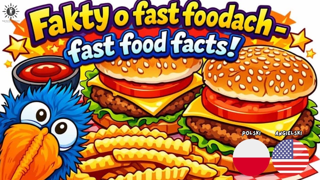 Let's learn about 🍔 Fast Food and Fun Facts for Kids | Nauka Jedzenie Fast Food + Ciekawe Fakty