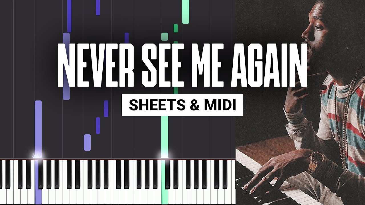 Never See Me Again - Kanye West - Piano Tutorial + MIDI