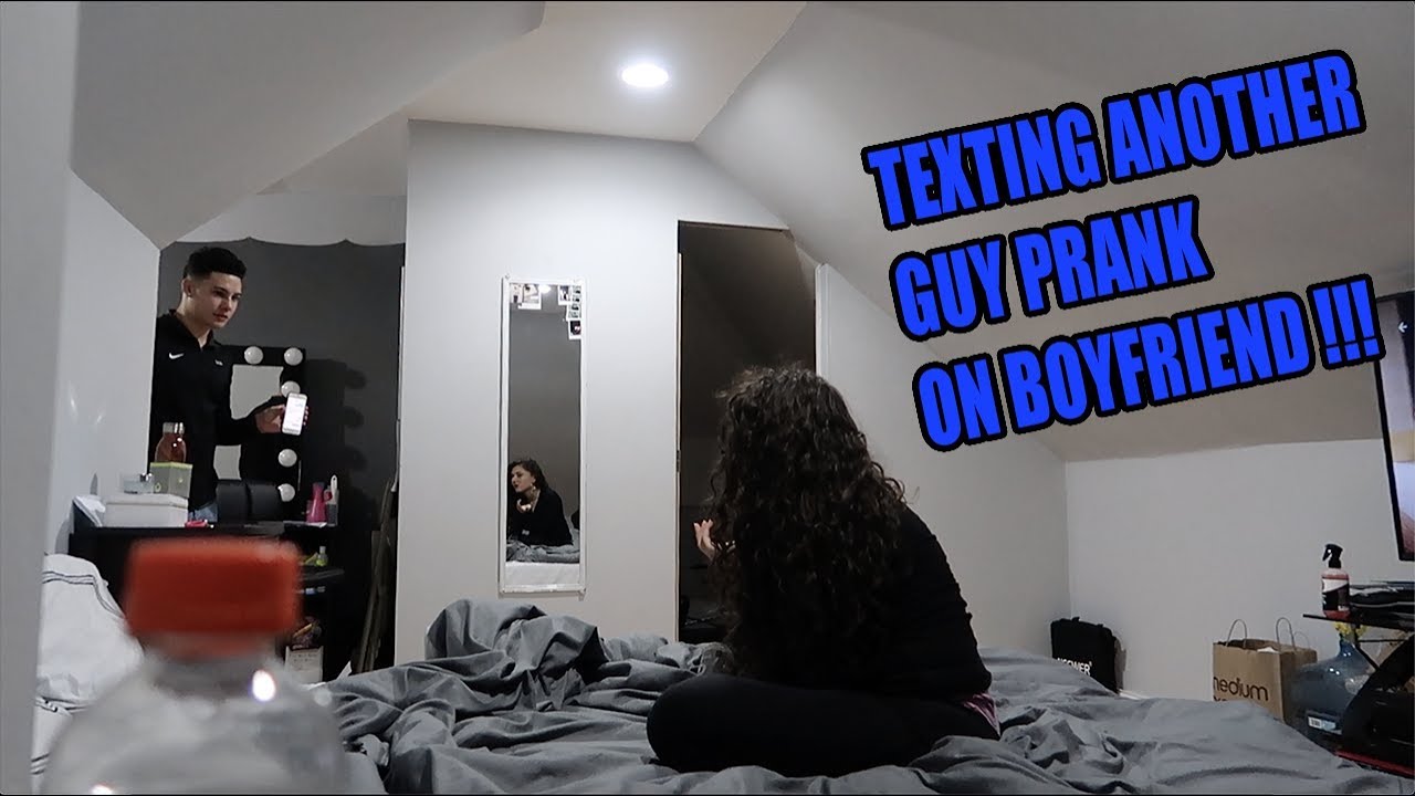 TEXTING ANOTHER GUY PRANK ON BOYFRIEND !!! (HE GETS FURIOUS)