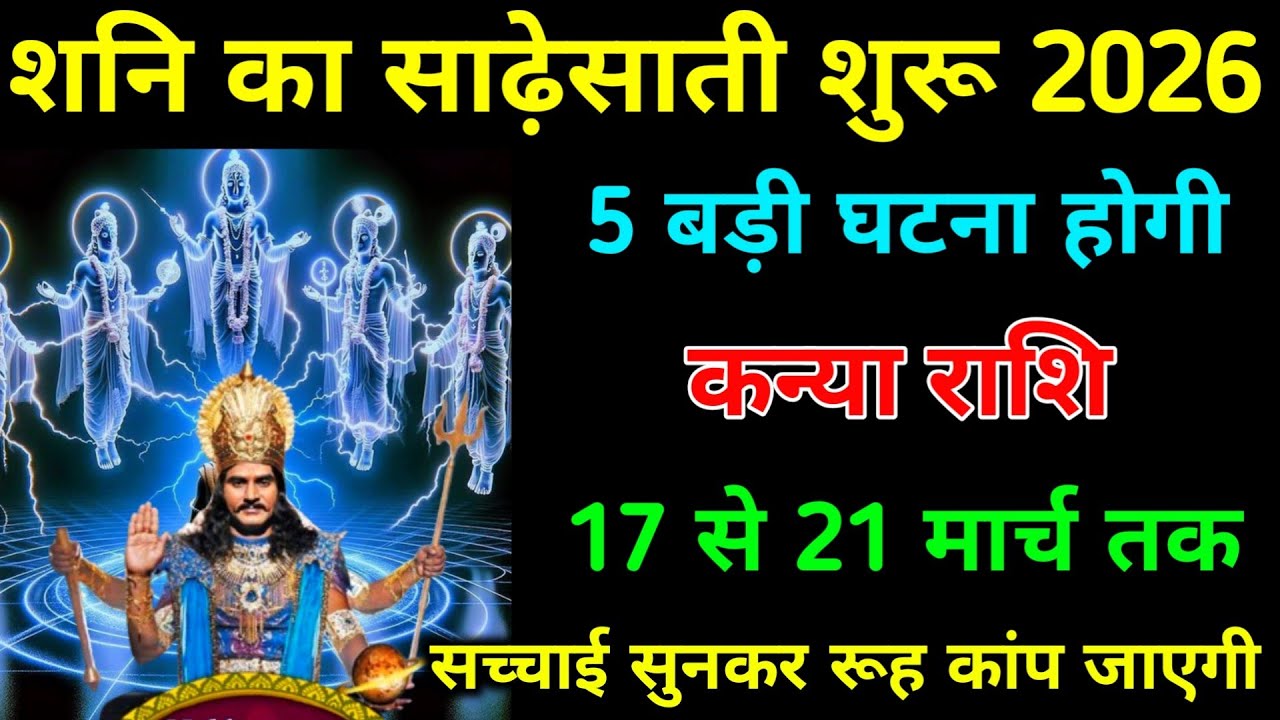 कन्या राशि 5 से 10 मार्च शनि का साढ़ेसाती शुरू 2026 5 बड़ी घटना होगी। #kanya_rashi #astrology 