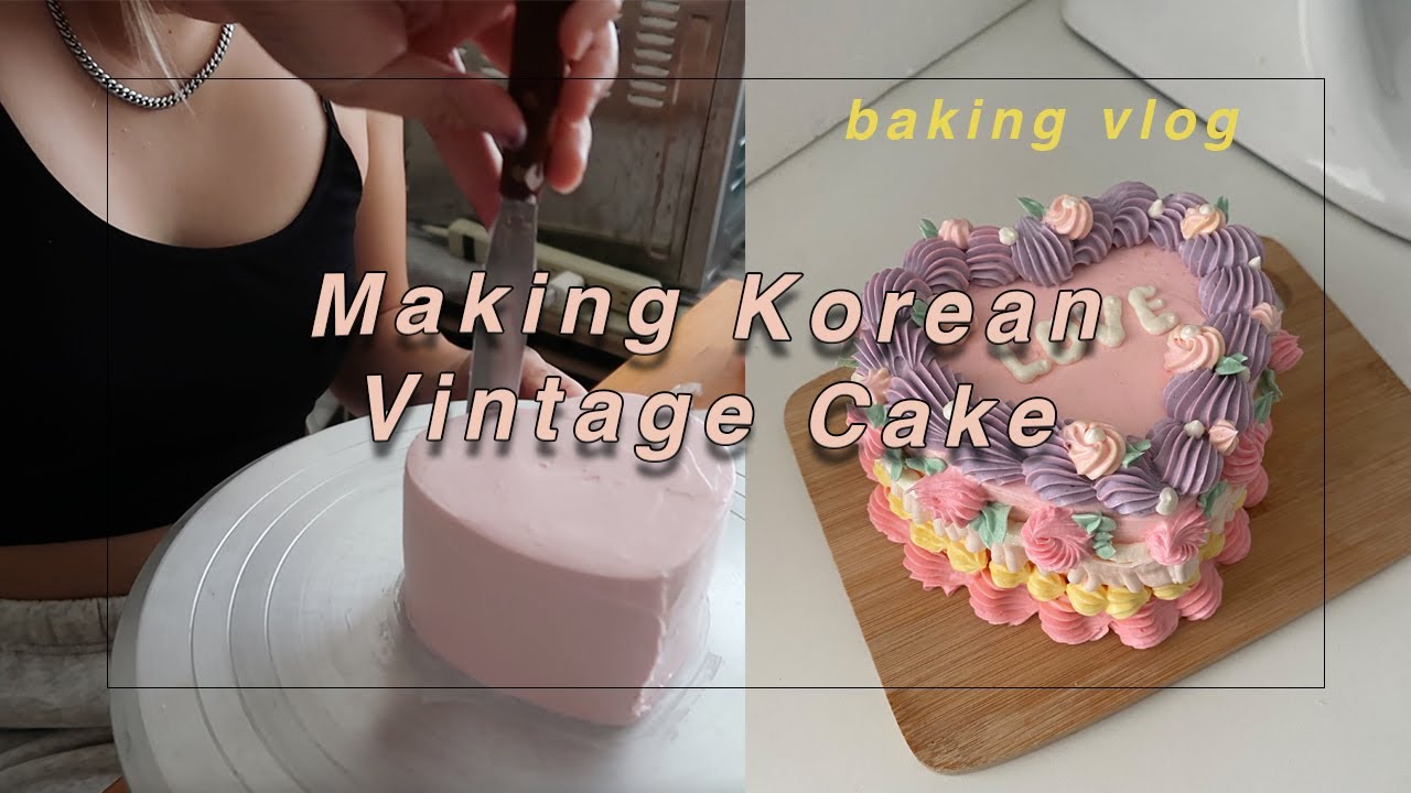 (baking vlog) Making Korean Vintage cake 🍰👩🏻‍🍳