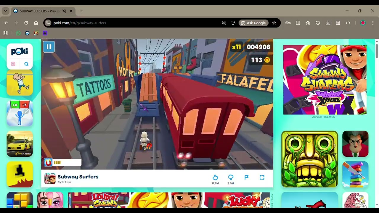 subway surfers playing for fun