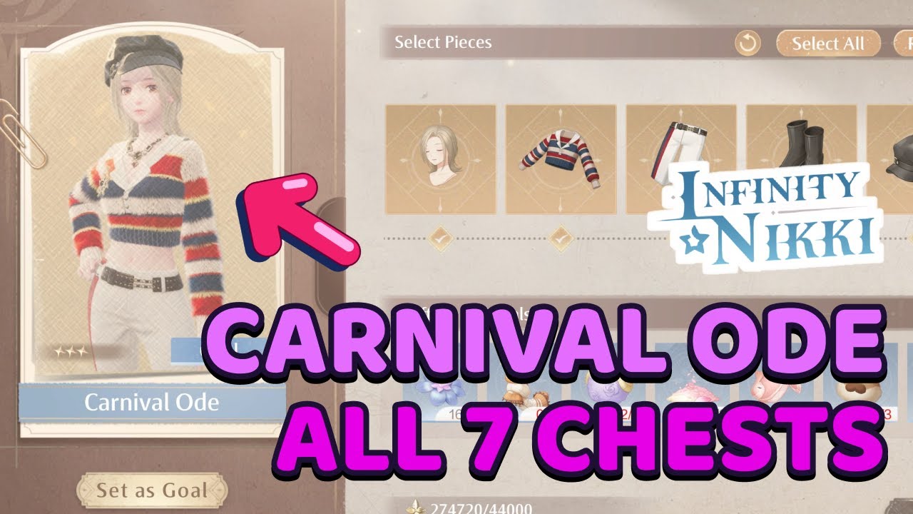 ALL 7 chest locations for Carnival Ode outfit set // Infinity Nikki Guides