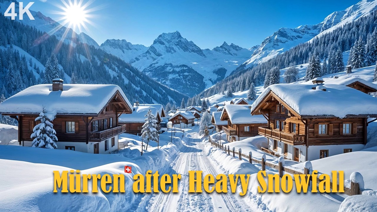 Switzerland Countryside Turns White ❄️ Swiss Village Winter Walk 4K