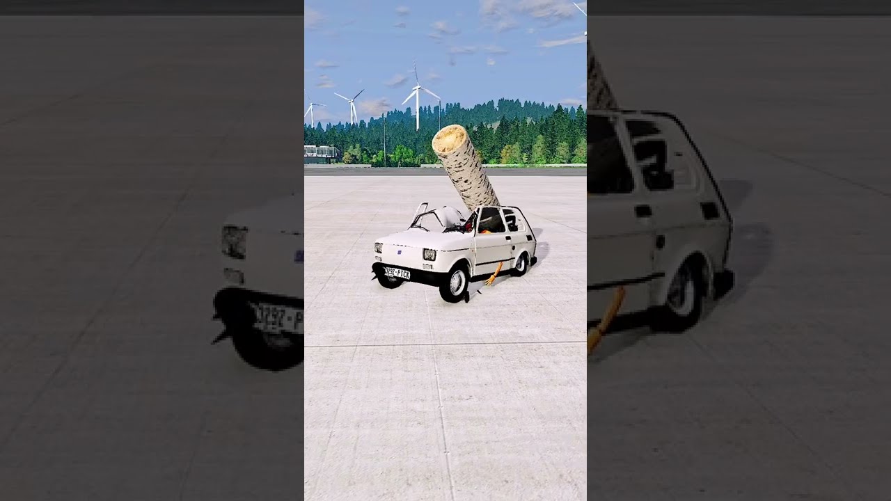 Cars vs Falling logs #shorts - BeamNG.Drive
