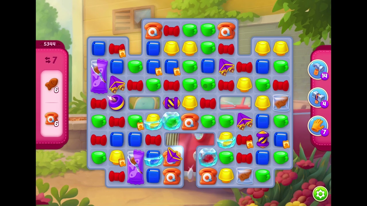 HomeScapes Level 5344 no boosters (17 moves)