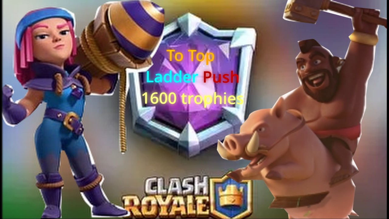 Pushing trophies on ladder with hog lighting