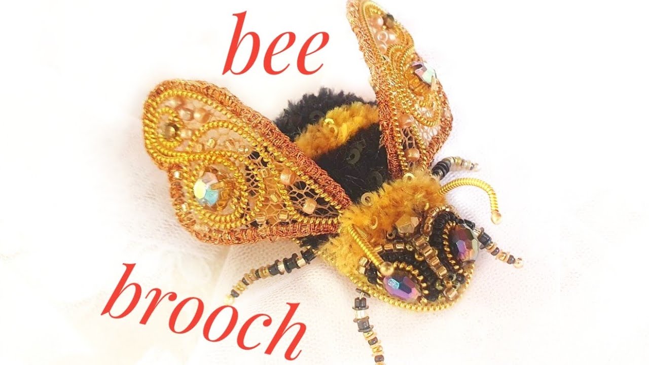Beaded bee brooch/Beaded bumblebee/Beaded honey bee/Beaded brooch/Брошь ПЧЕЛА из бисера и бусин