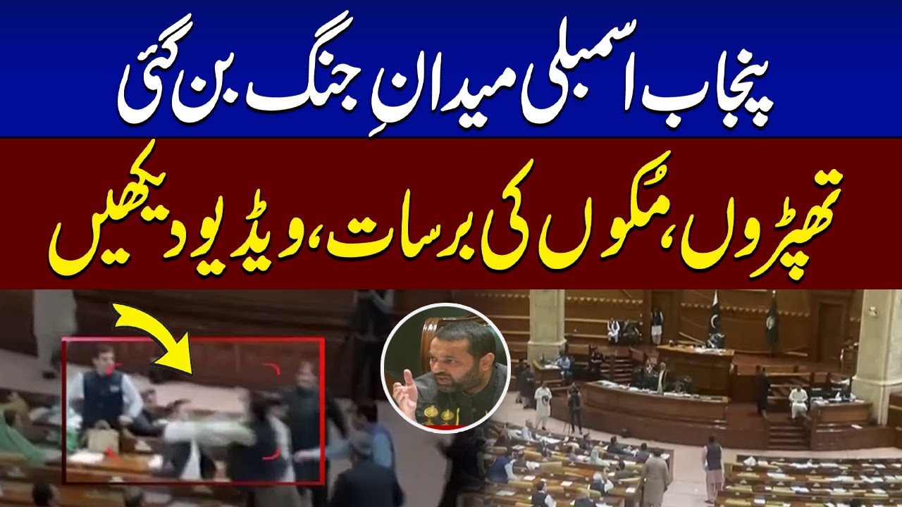 Commotion in Punjab Assembly | Opposition Lawmaker Slaps Govt Member | Video Goes Viral