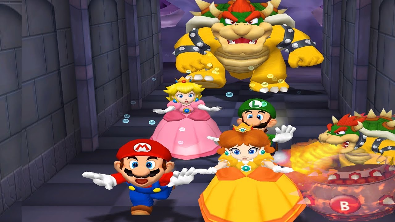 Mario Party 5 Minigames - Mario vs Peach vs Luigi vs Daisy