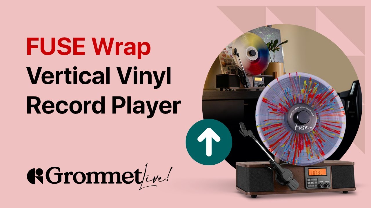 Rediscover Vinyl with A Modern Twist with Fuse Wrap Vertical Vinyl Record Player | Grommet Live