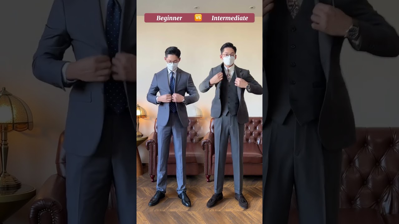 3 Piece Suit Vs 2 Piece Suit | Beginners Vs Intermediate Styling #fashion #shorts #sharmasfabric