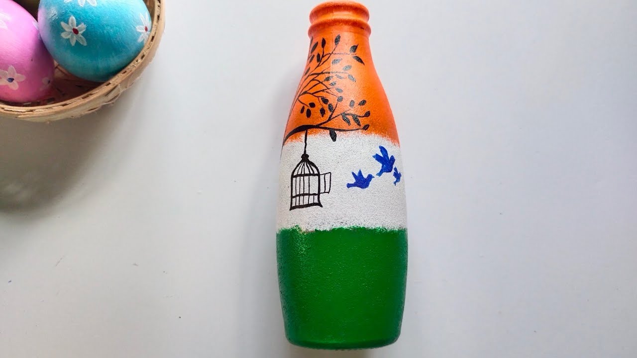Independence day special painting //Independence day Bottle Craft Idea