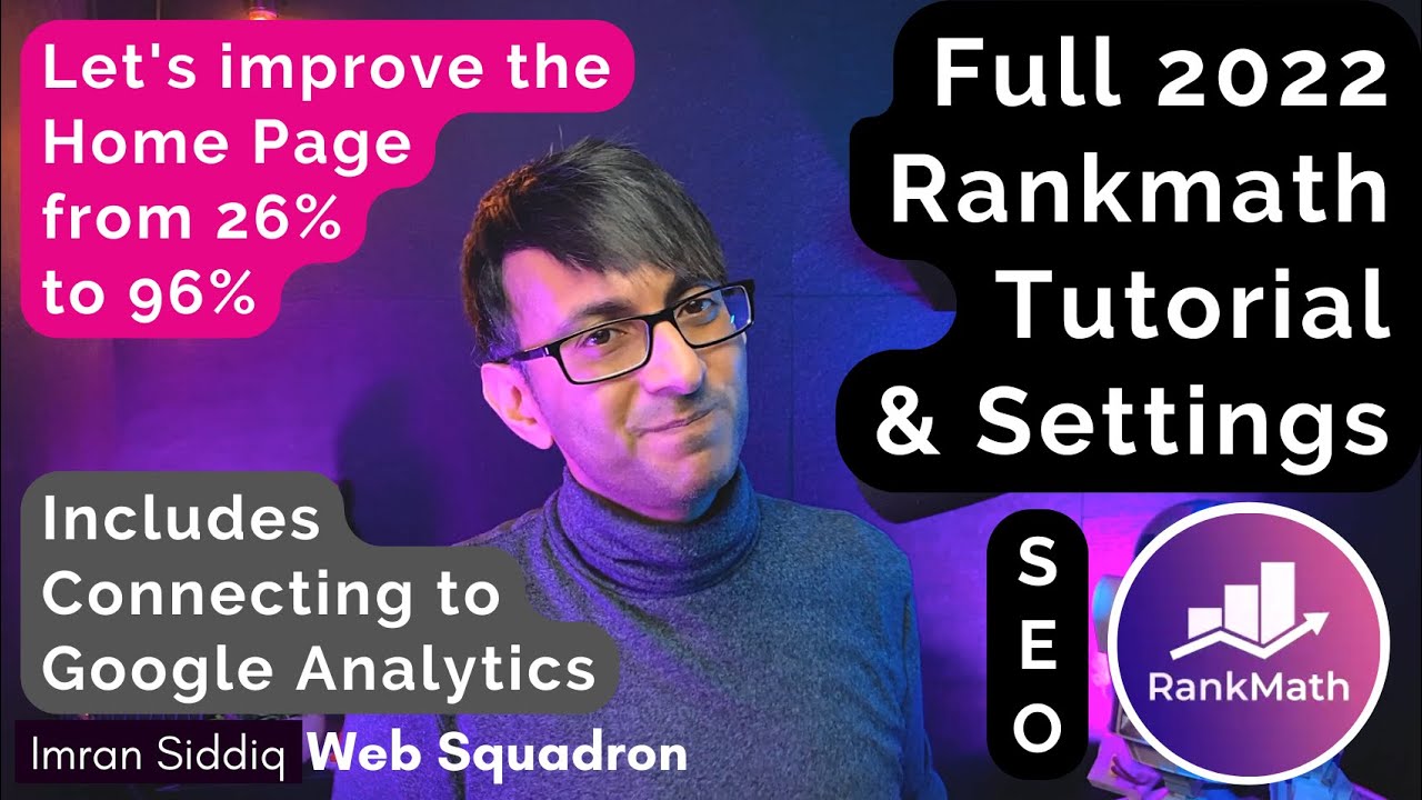 Full Complete RankMath SEO Tutorial 2022 with Google Analytics Setup and Home Page SEO Improvement