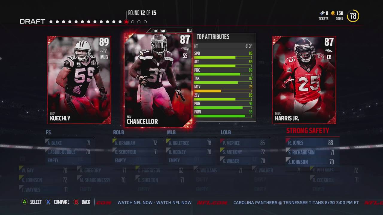 HIGHEST OVERALL TEAM Draft Champions Madden 17