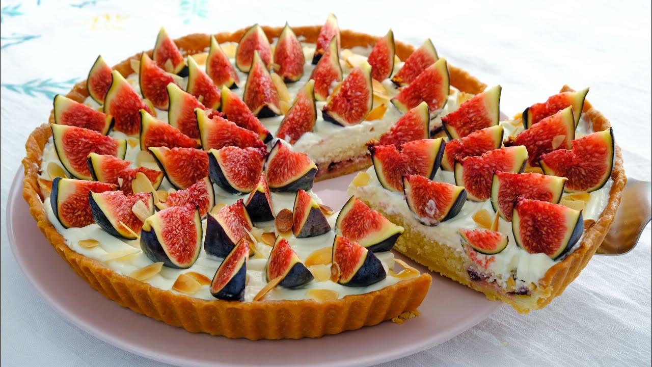 🥧🥧 Fresh Fig Tart Recipe / 无花果杏仁乳酪塔
