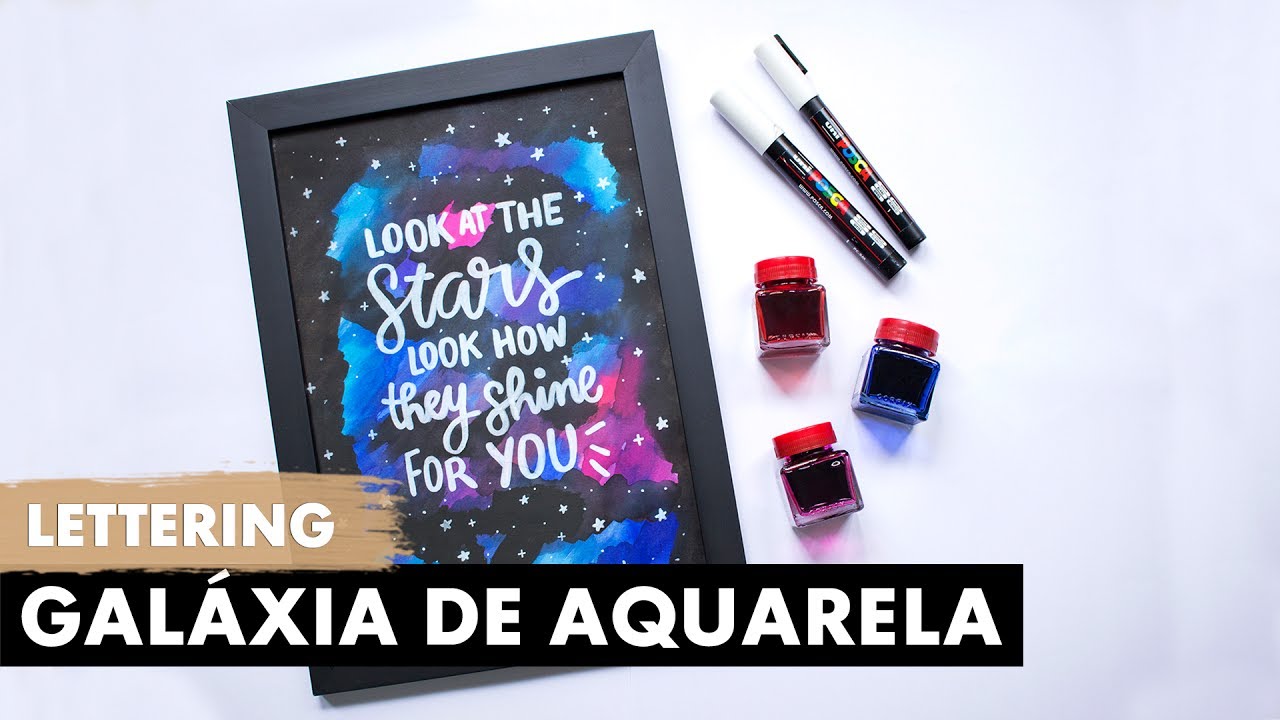 LETTERING COM AQUARELA E CANETA POSCA | Primeiro Rabisco