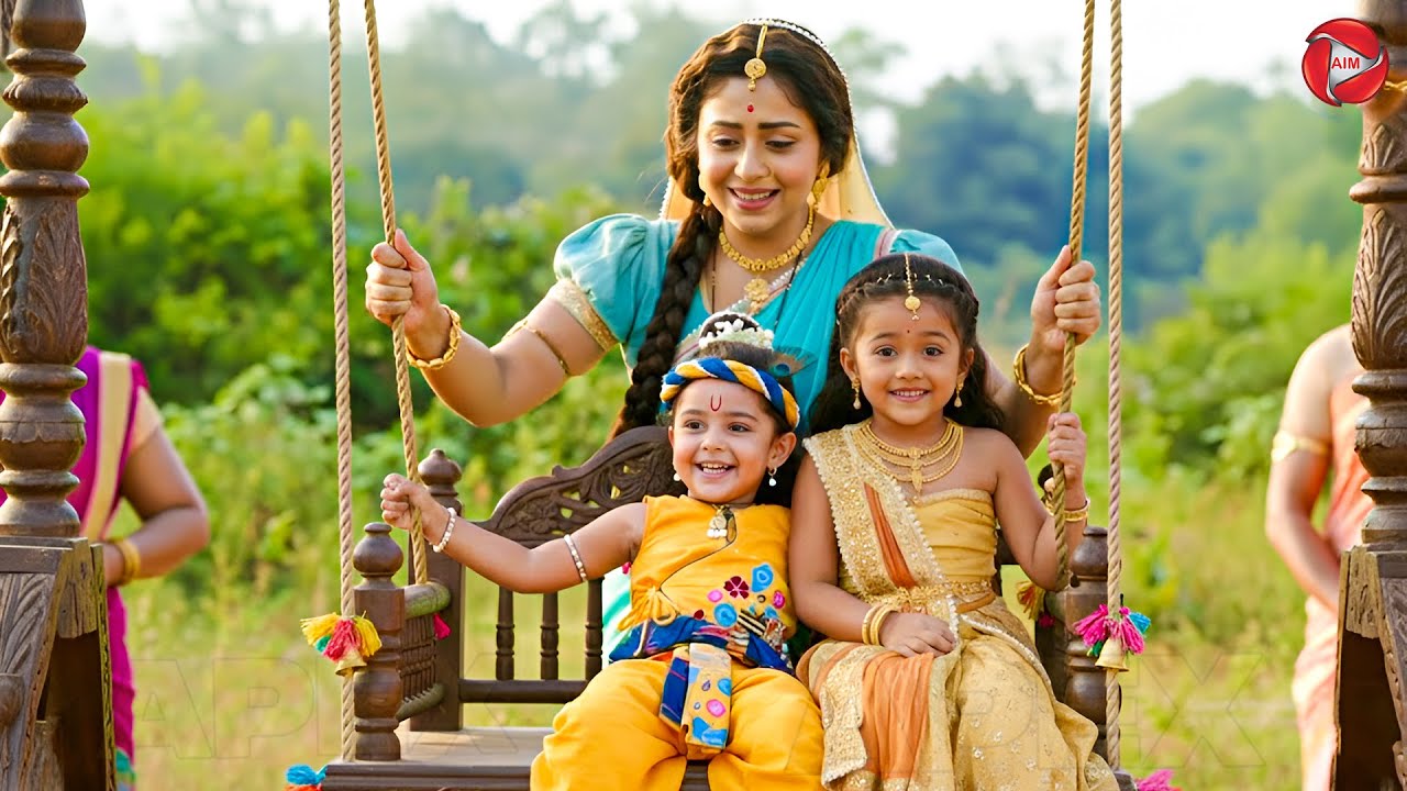 मैय्या ने नन्हे कान्हा और राधा को झूला झुलाया | यशोमती मईया के नंदलाला | Shree Krishan leela