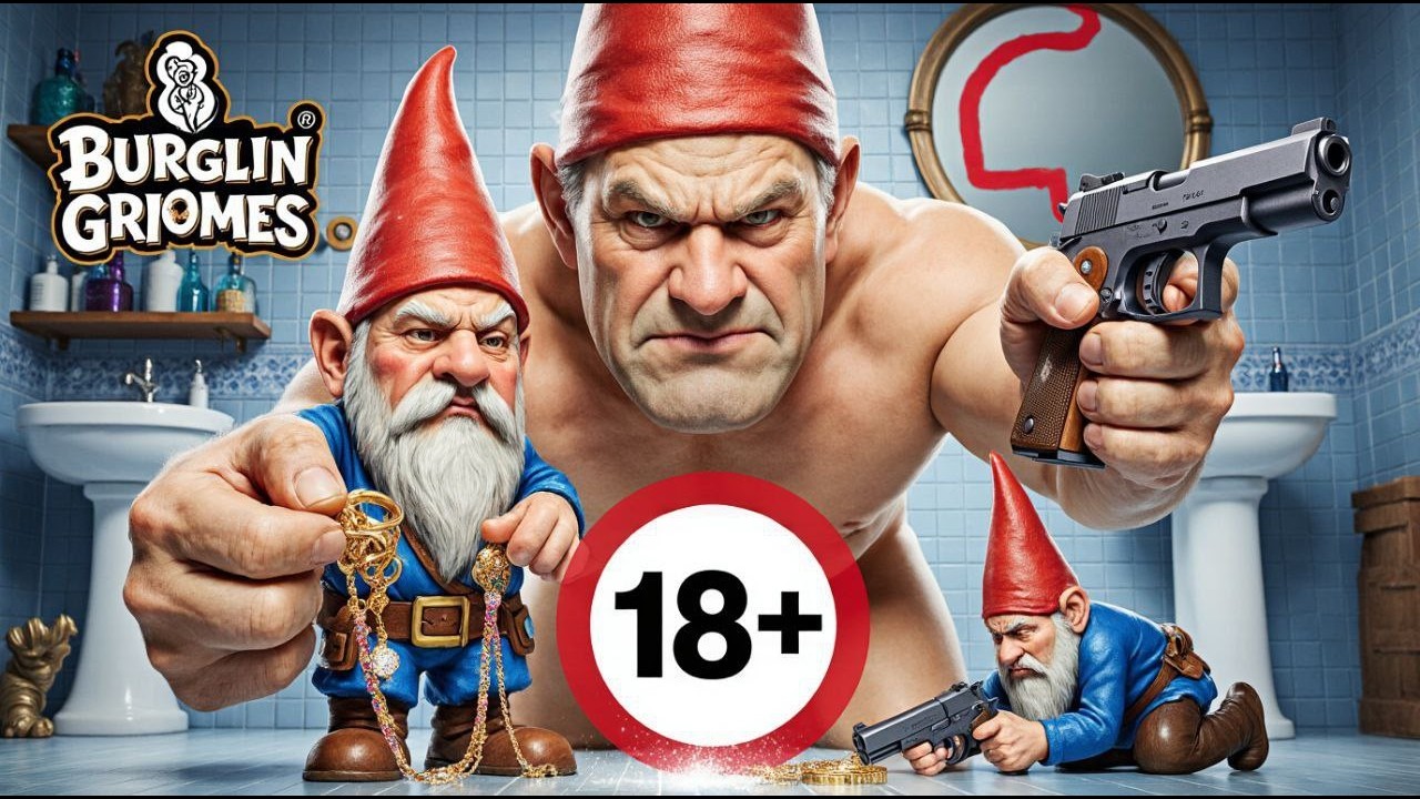 ГОЛЫЙ ДЕД С ПИСТОЛЕТОМ ОХОТИТЬСЯ НА НАС! СТАЛИ ГНОМАМИ НА 24 ЧАСА! ОЧЕНЬ СМЕШНО. ( BURGLIN' GNOMES )